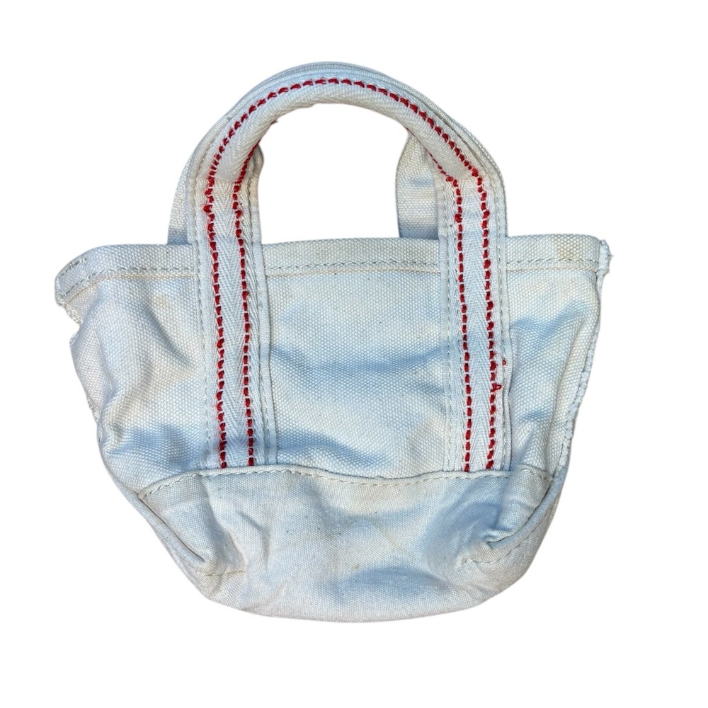 L.L. Bean White Tote with Red Stitching